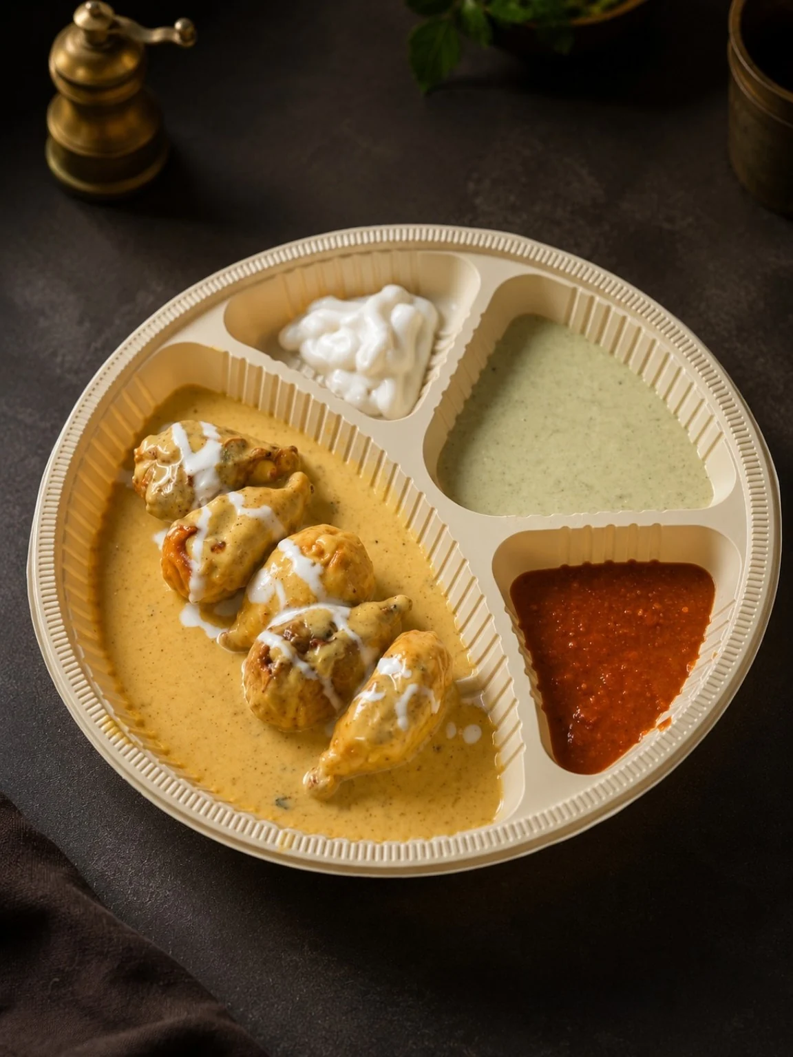 The Momolicious malai gravy momos